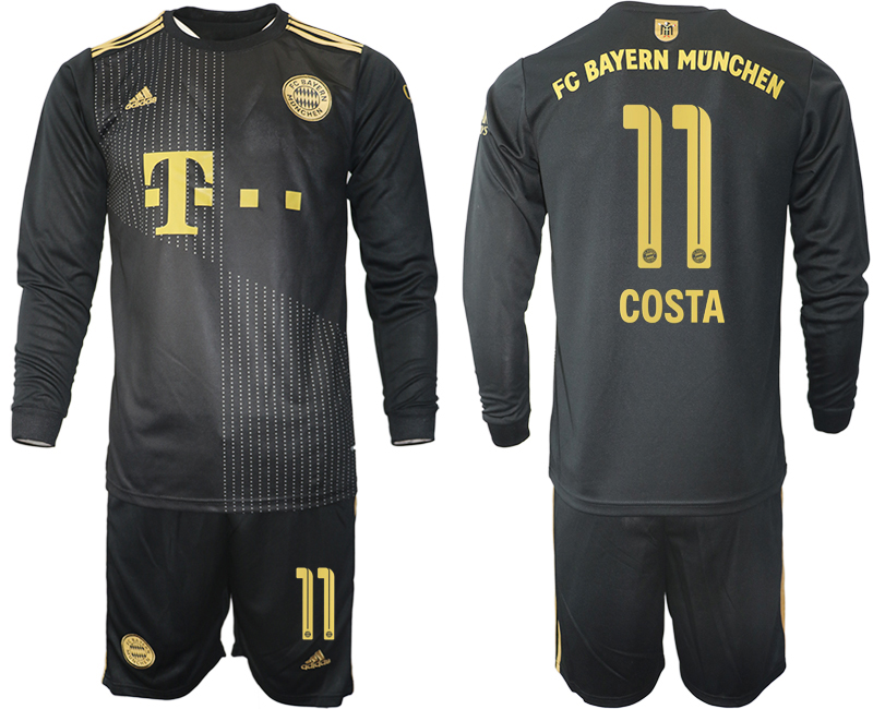 Men 2021-2022 Club Bayern Munich away black Long Sleeve #11 Soccer Jersey->bayern munich jersey->Soccer Club Jersey